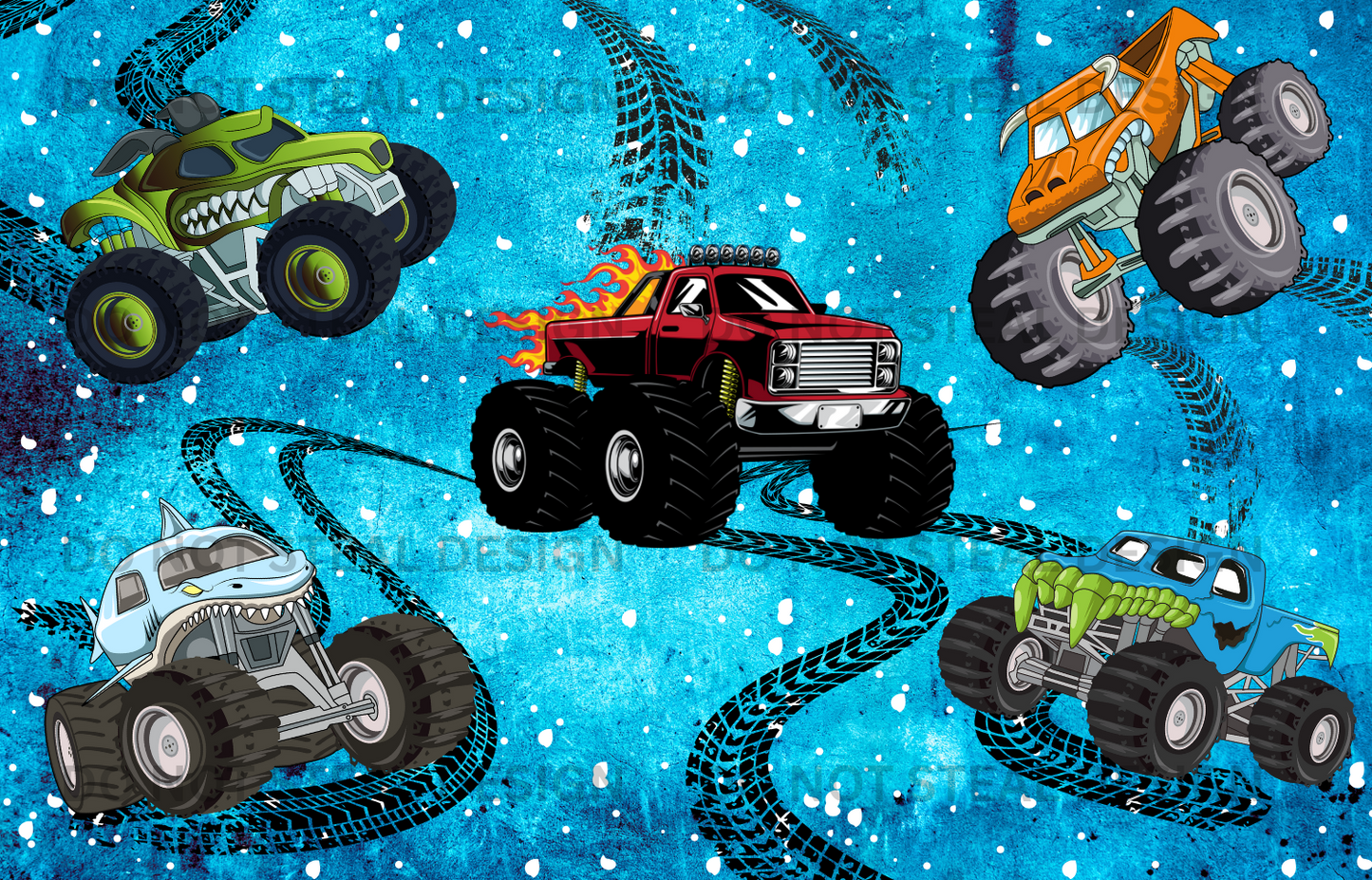 Monster Truck Sippy Cup Instant Digital Download