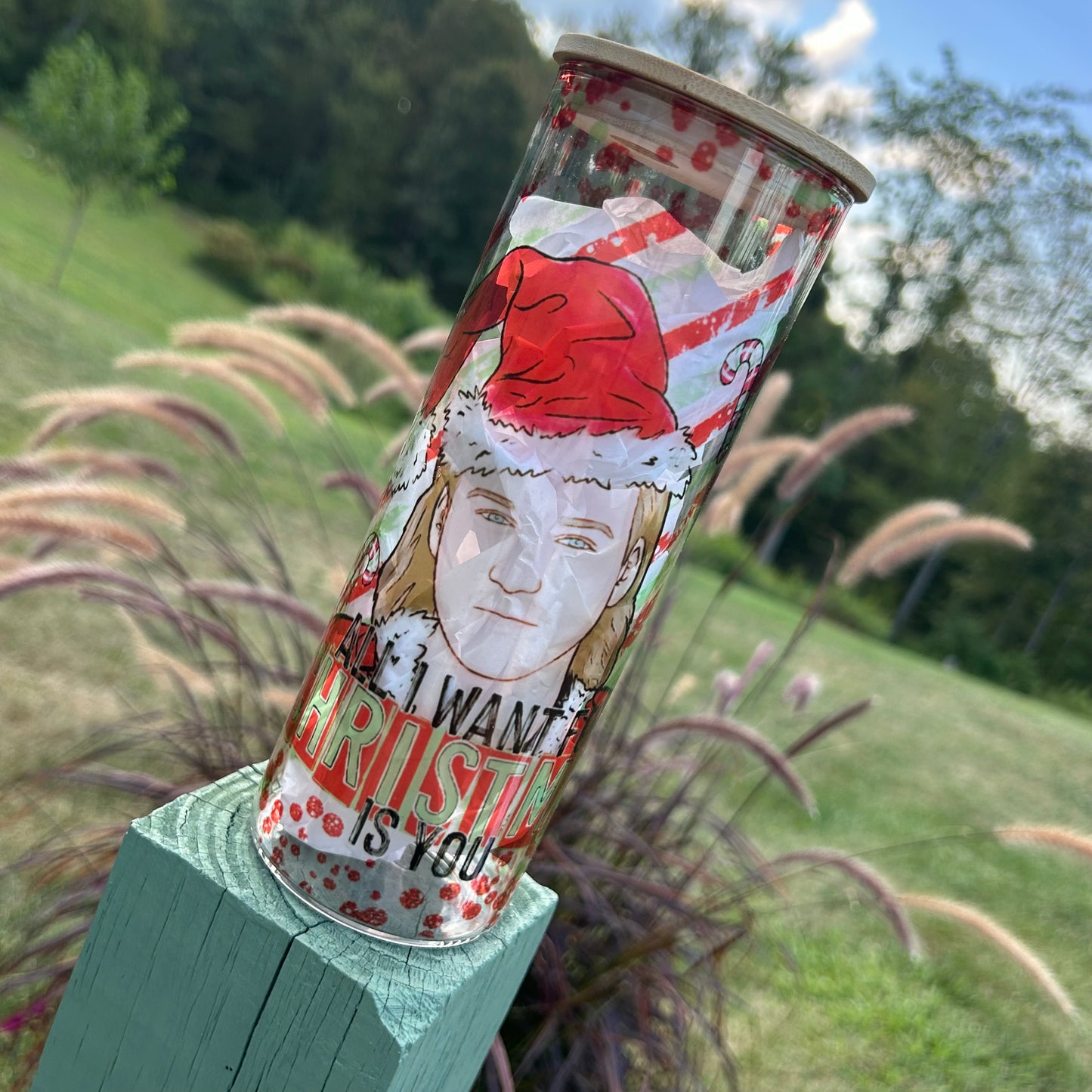 Christmas Guy All I Want Tumbler | Glass Tumbler