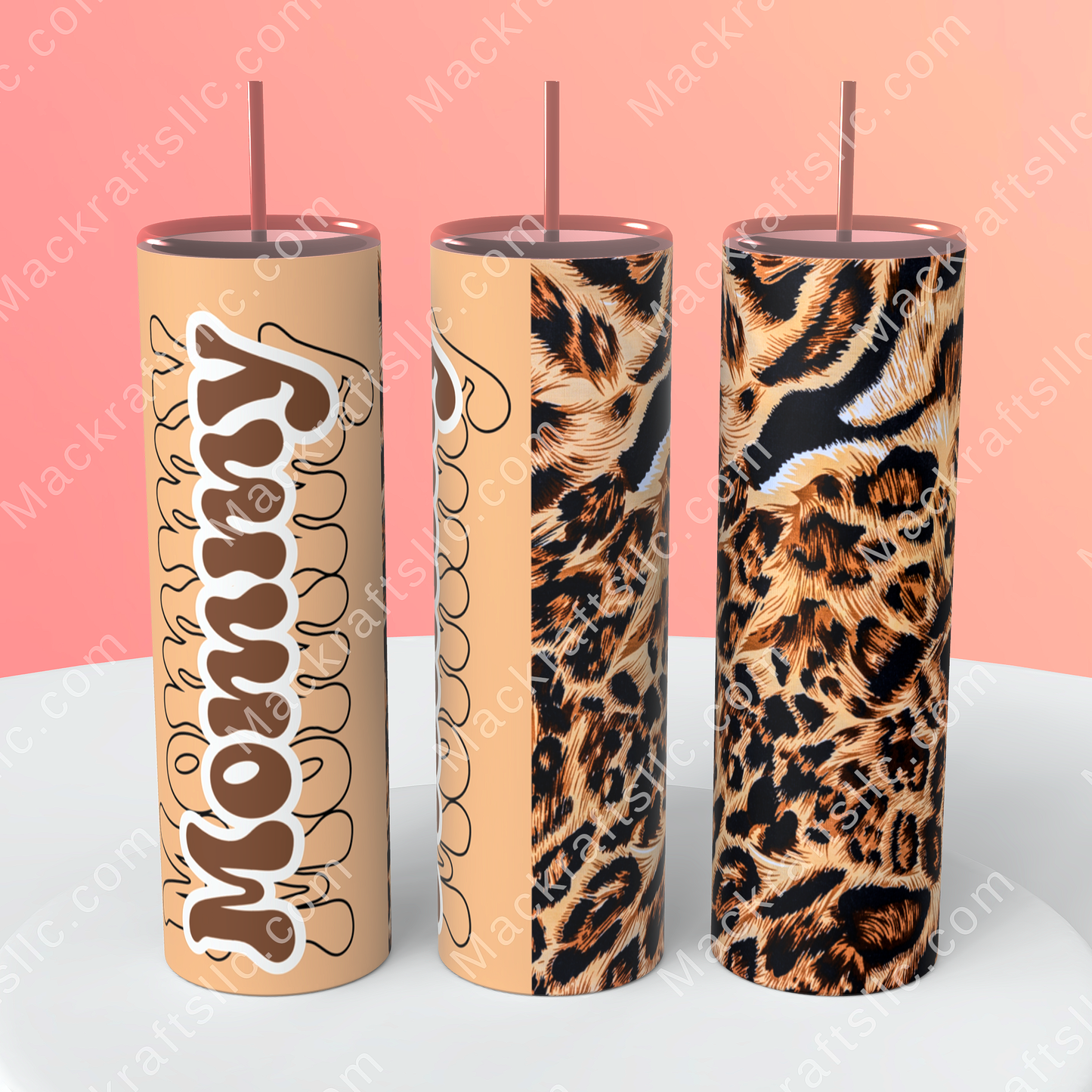 Mommy Leopard Print Tumbler | Stainless Steel Double Wall Tumbler
