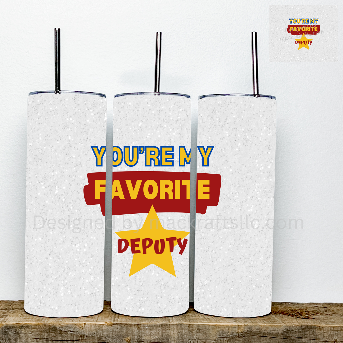 You’re My Favorite WHITE GLITTER Tumbler | Stainless Steel Double Wall Tumbler
