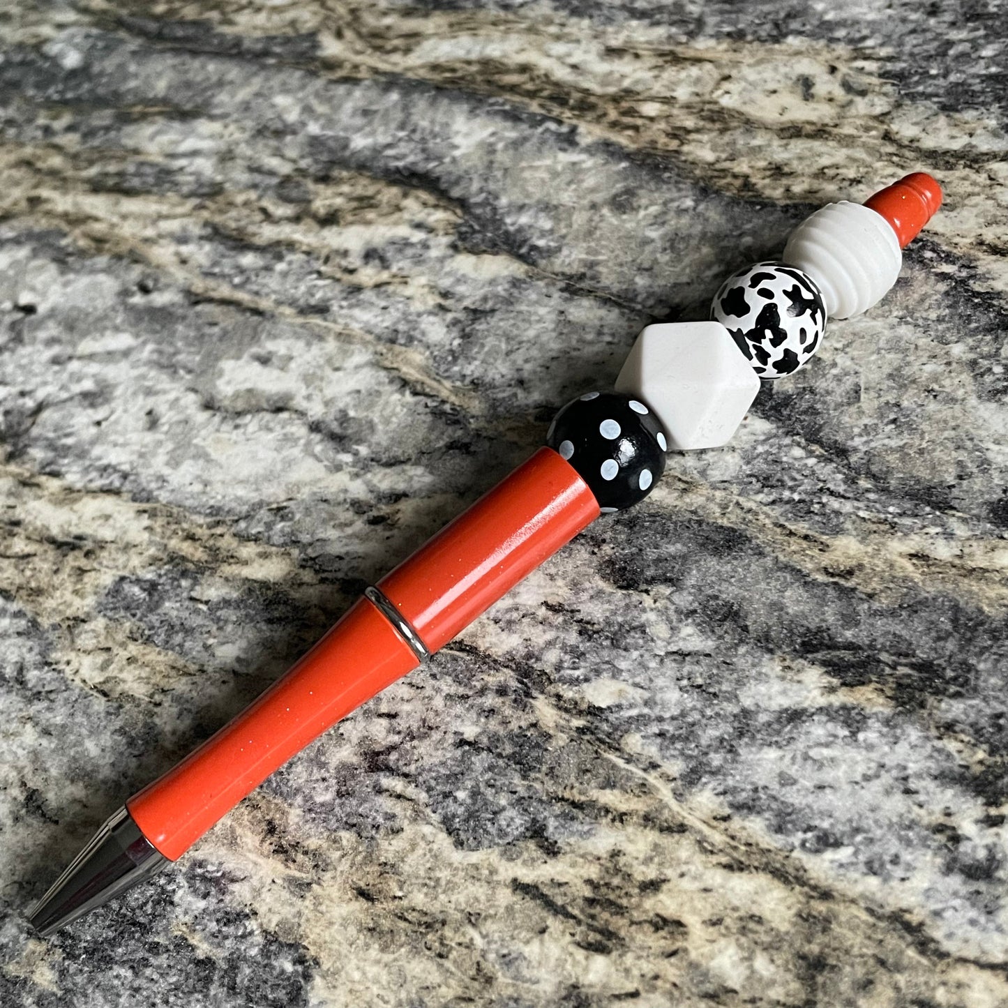 Orange & Black Cow Print Pen