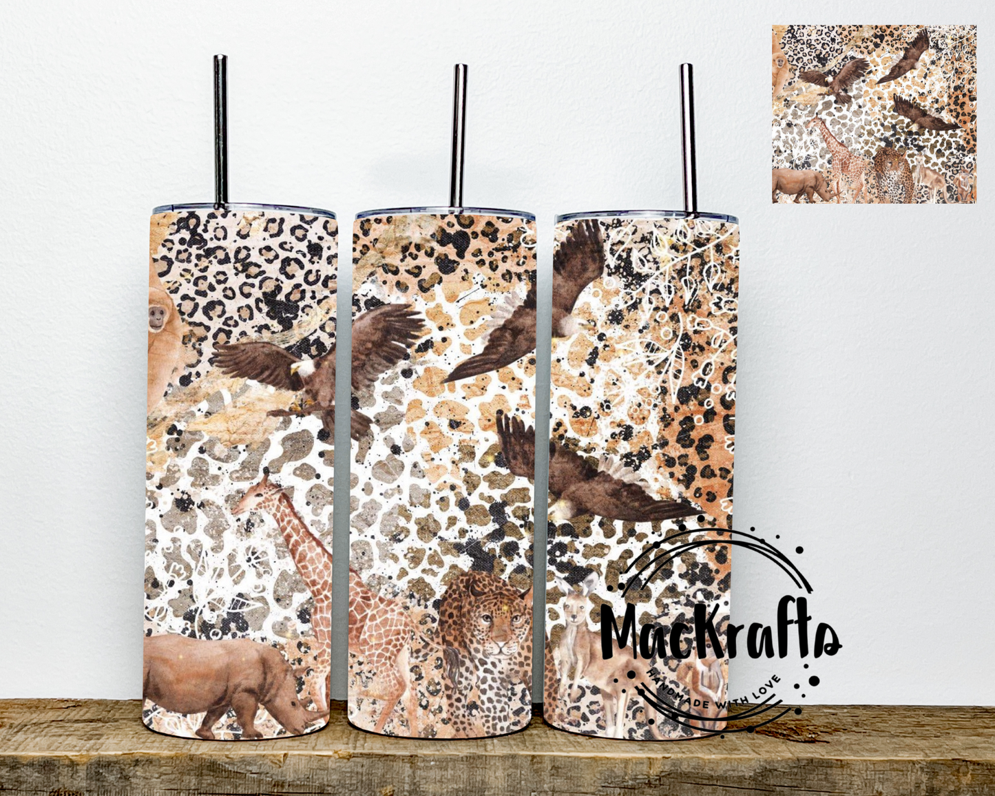 Wild Animals And Prints Tumbler | Stainless Steel Double Wall Tumbler