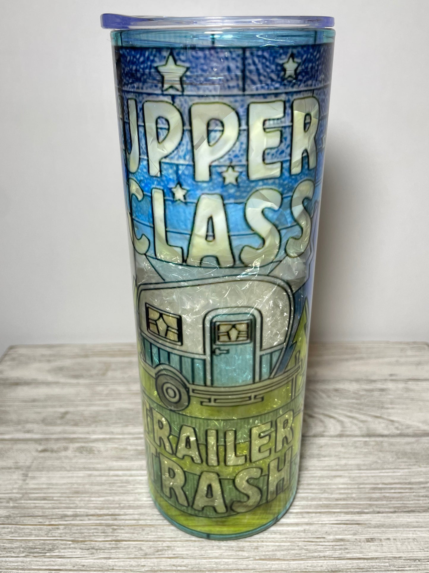Upper Class Trailer Trash Glass Tumbler