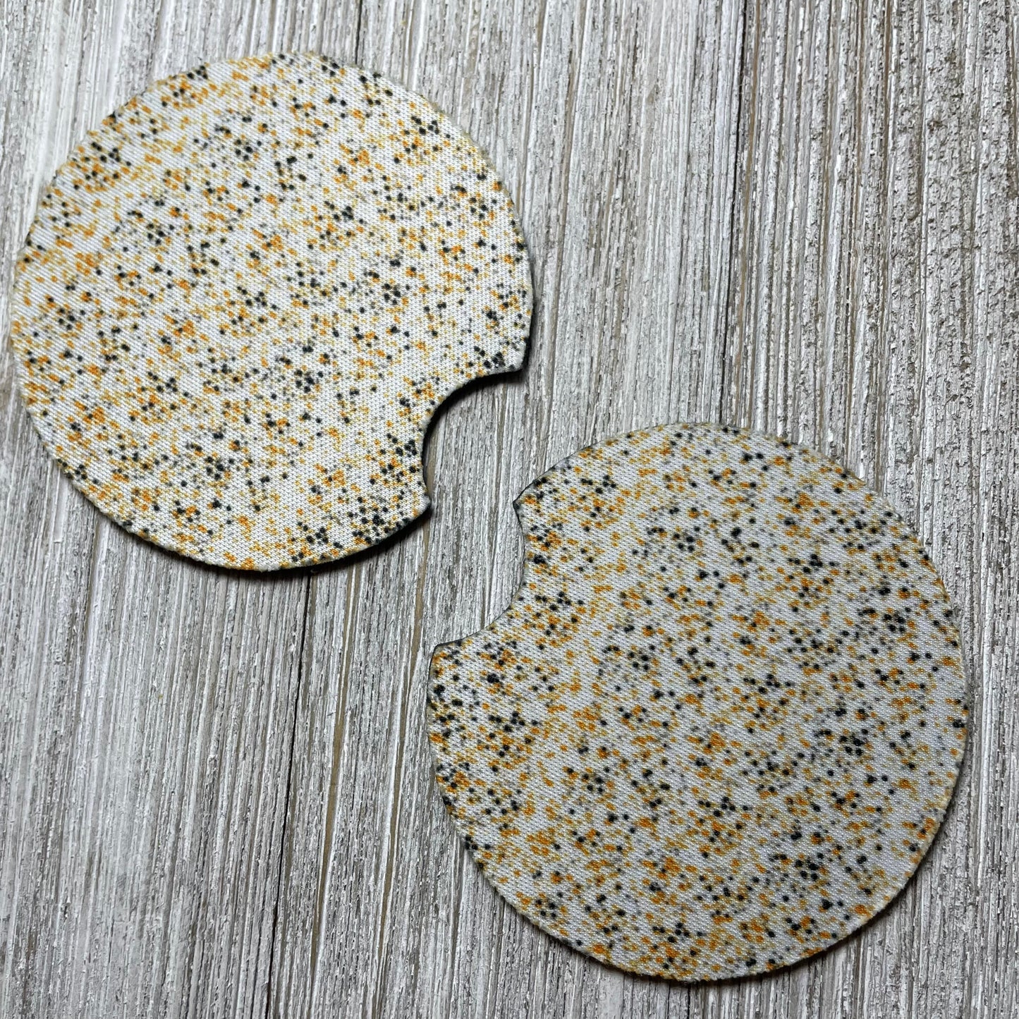 Black and orange dots Drink Coaster set of 2
