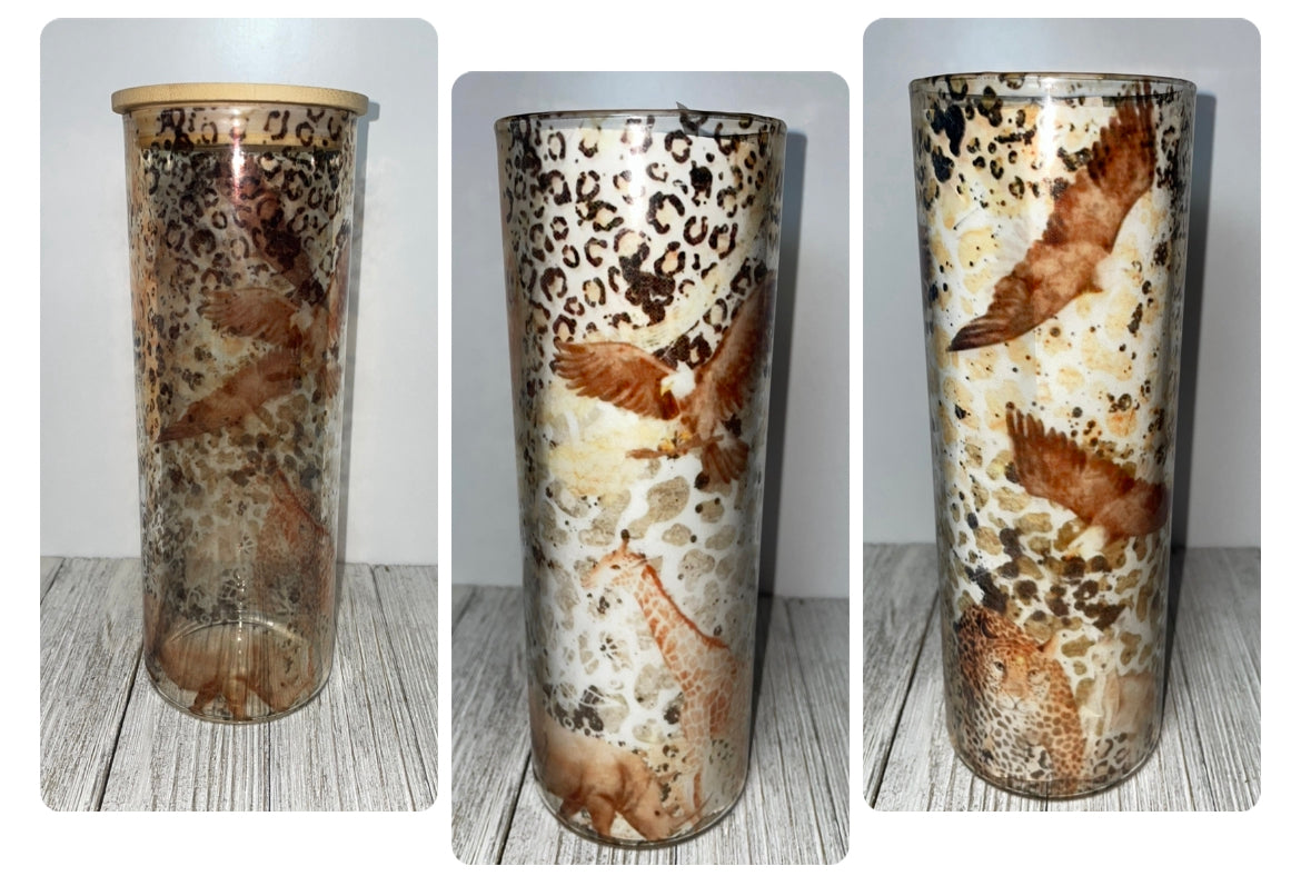 Wild Animals 25oz Glass Tumbler