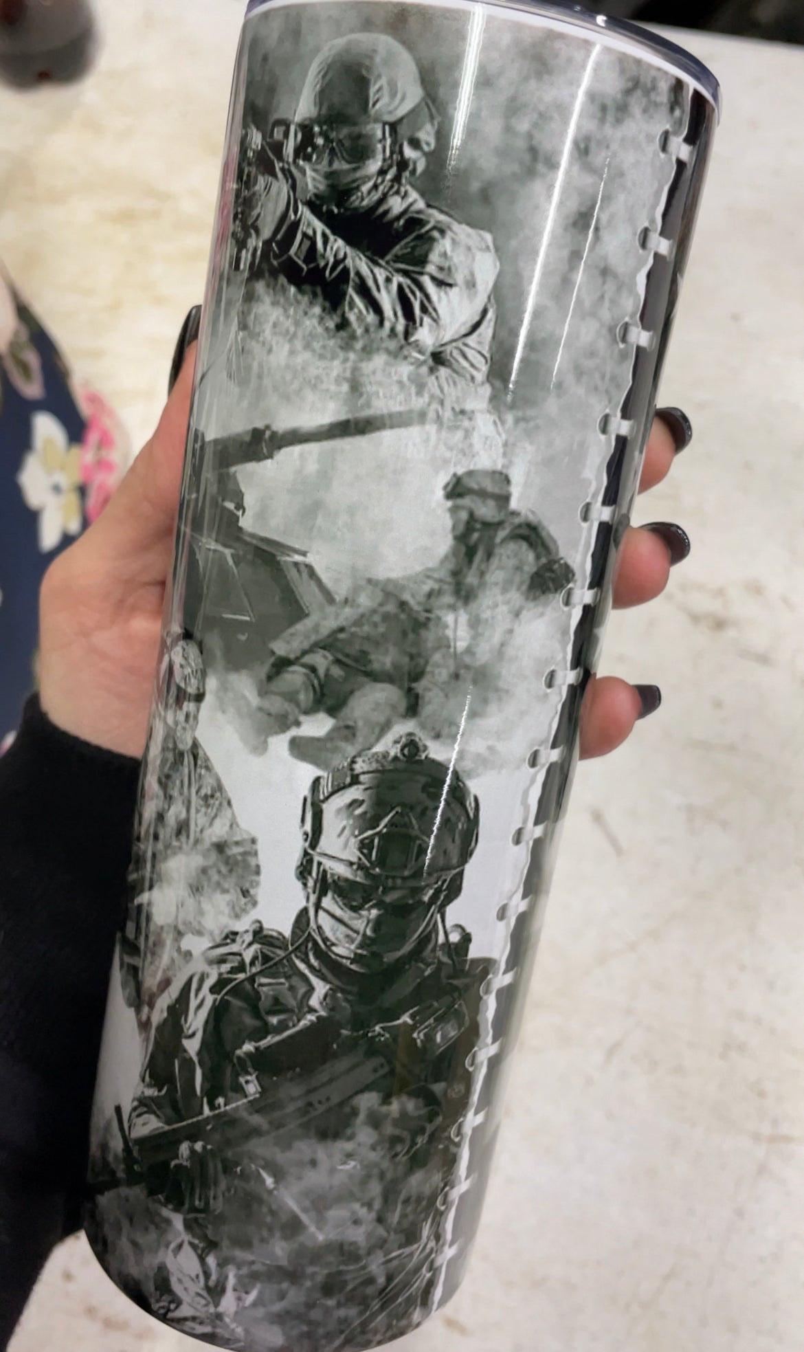Military and Flag B&W RTS 20oz Tumbler