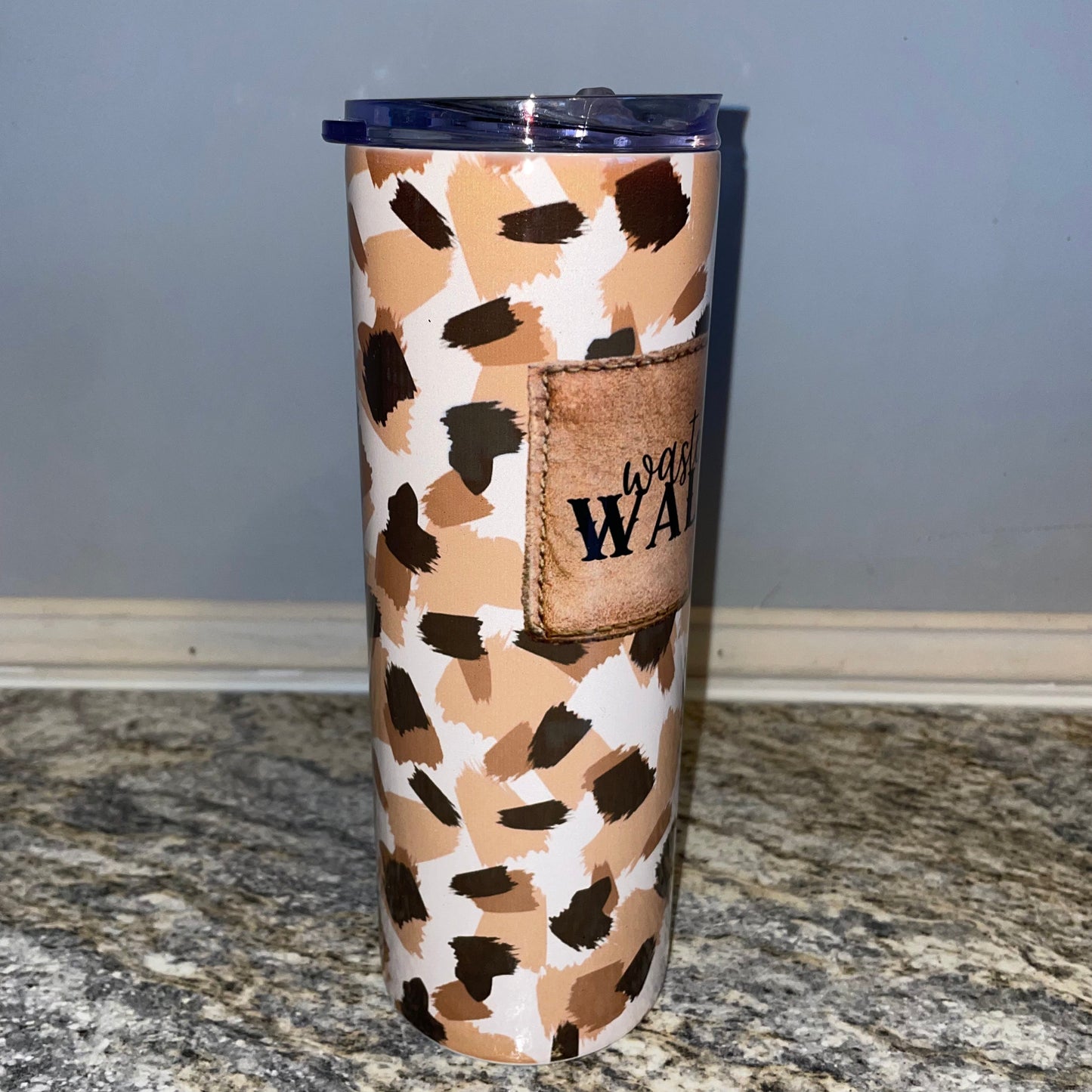 Wasted on Wallen Brown Leather Patch RTS 20oz Tumbler