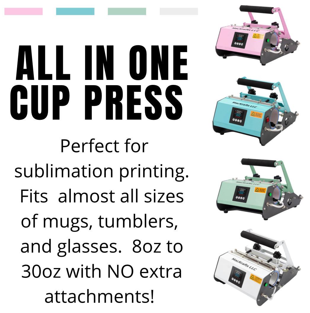 Elite Pro All In One Cup Press | Up to 30oz Tumbler Heat Press | Sublimation Tumbler Heat Press Machine | Mug Heat Press 