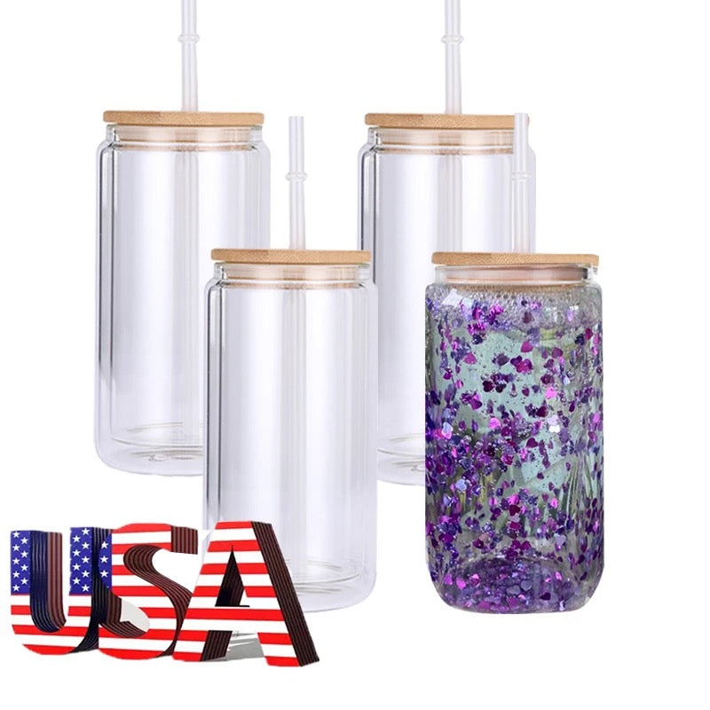 BLANK 12oz Snow globe CLEAR GLASS Straight Tumblers | Case of 25