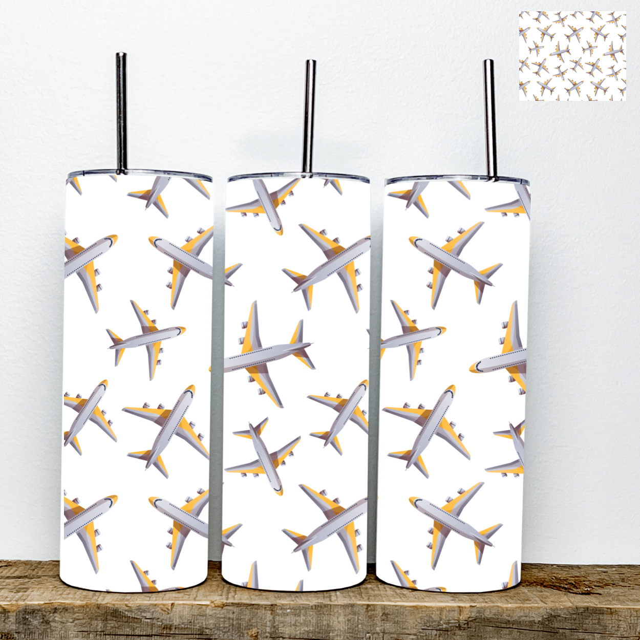 Airplane Tumbler | Stainless Steel Double Wall Tumbler