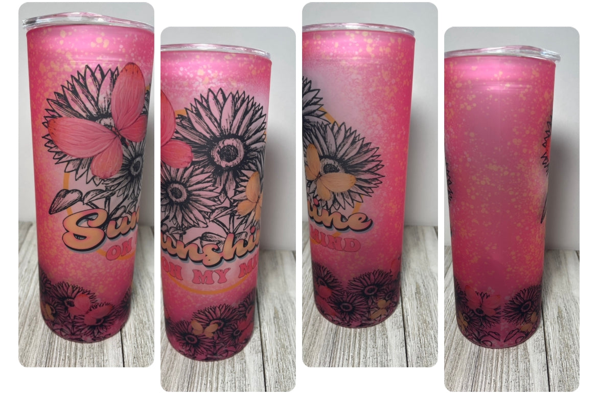 Pink Sunshine On My Mind 25oz. Glass Tumbler