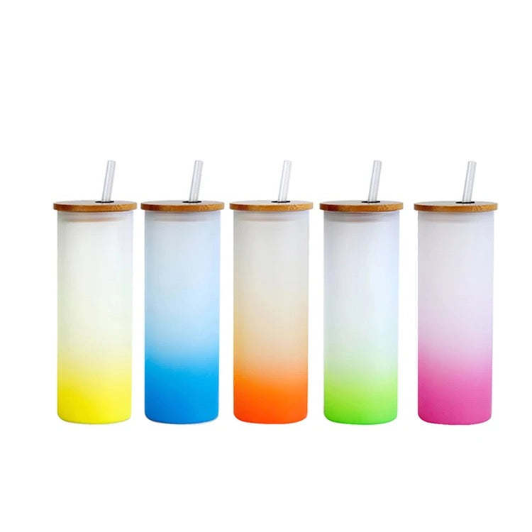 Blank Sublimation 25oz Colorful Glass Cups/Tumbler | case of 35