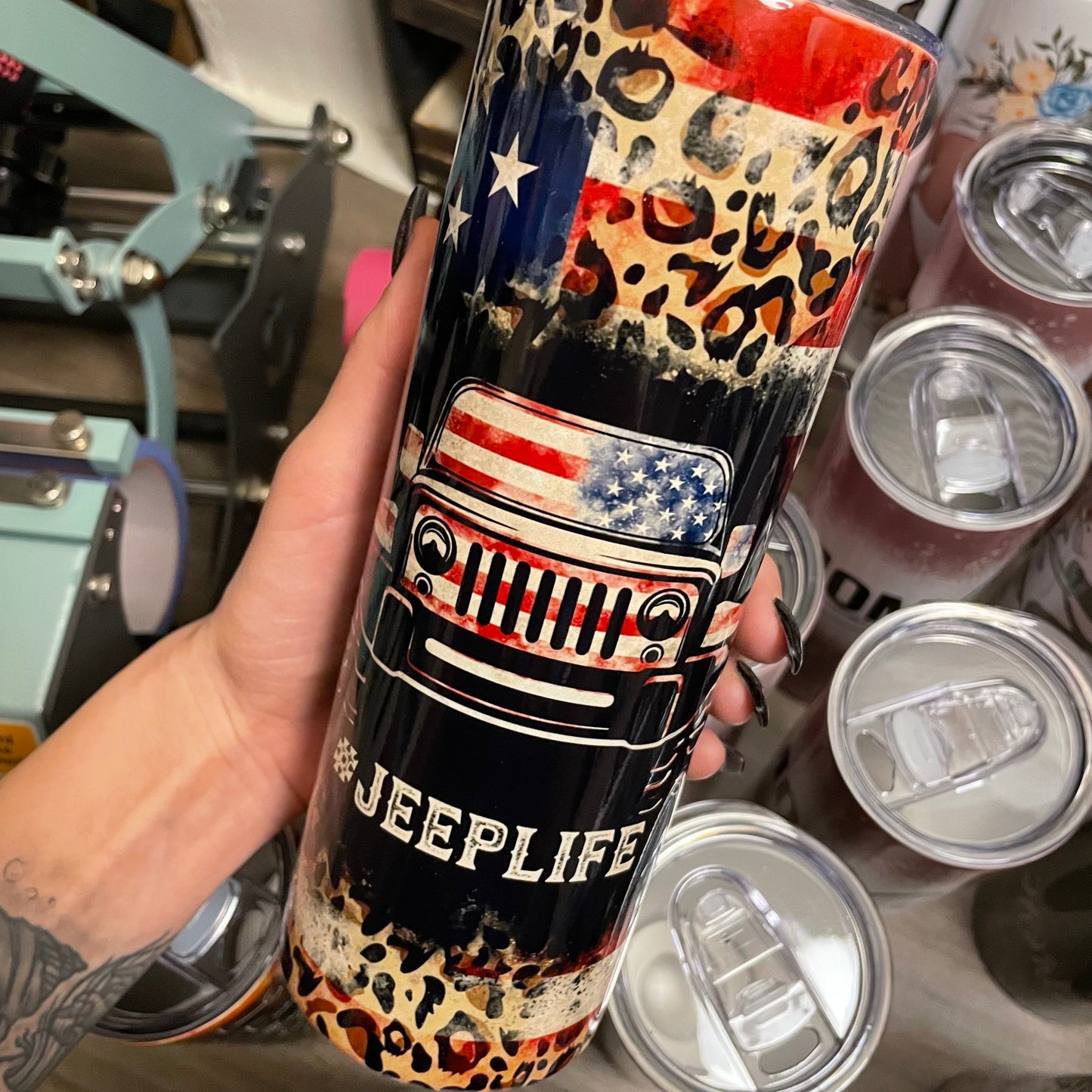 Jeep & Cheetah Print RTS 20oz Tumbler